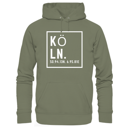 Köln Koordinaten (großer Druck auf der Brust) - Premium Unisex Hoodie