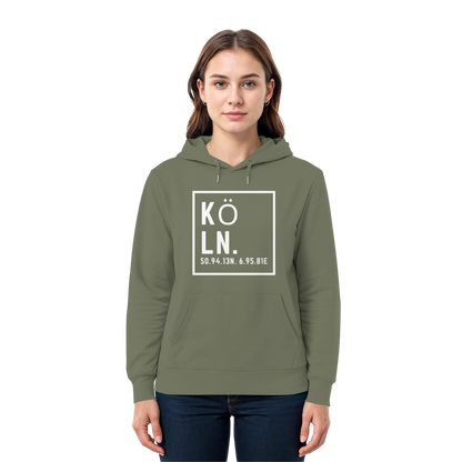 Köln Koordinaten (großer Druck auf der Brust) - Premium Unisex Hoodie