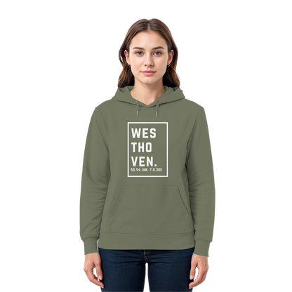Westhoven Koordinaten (großer Druck auf der Brust) - Premium Unisex Hoodie
