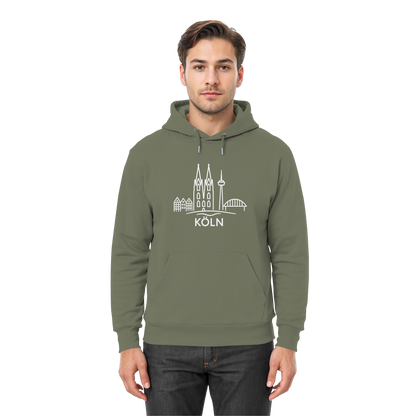 Köln Skyline (großer Druck auf der Brust) - Premium Unisex Hoodie