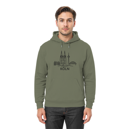 Köln Skyline (großer Druck auf der Brust) - Premium Unisex Hoodie