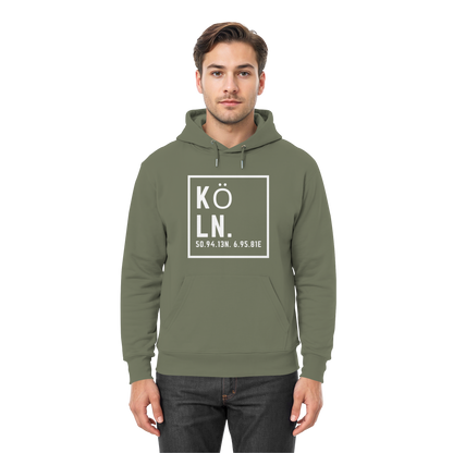 Köln Koordinaten (großer Druck auf der Brust) - Premium Unisex Hoodie