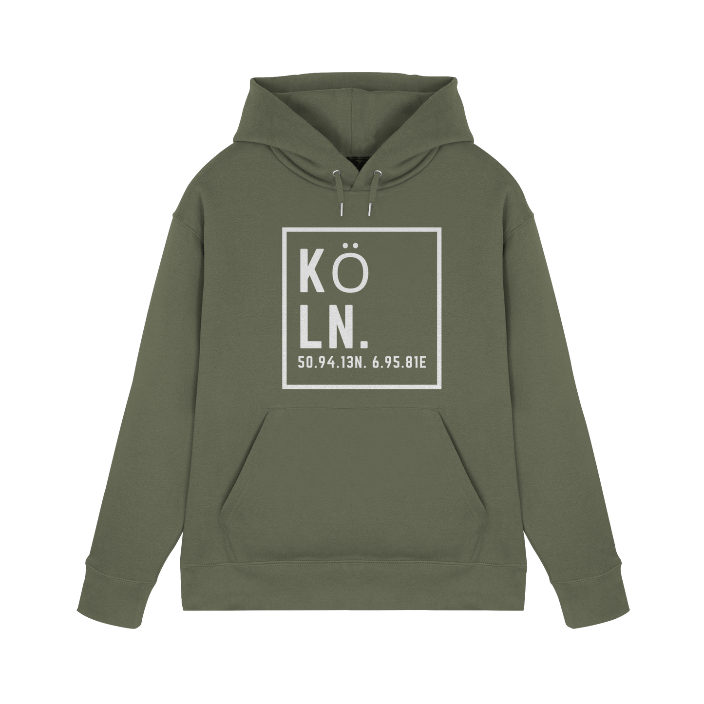 Köln Koordinaten (großer Druck auf der Brust) - Premium Unisex Hoodie