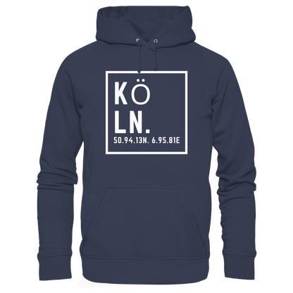 Köln Koordinaten (großer Druck auf der Brust) - Premium Unisex Hoodie