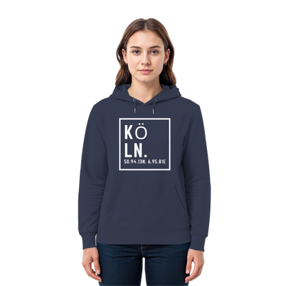 Köln Koordinaten (großer Druck auf der Brust) - Premium Unisex Hoodie