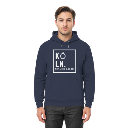 Köln Koordinaten (großer Druck auf der Brust) - Premium Unisex Hoodie