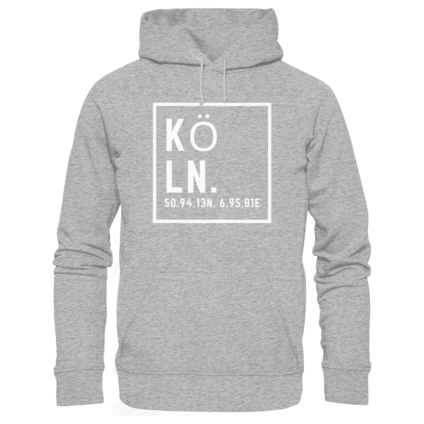 Köln Koordinaten (großer Druck auf der Brust) - Premium Unisex Hoodie