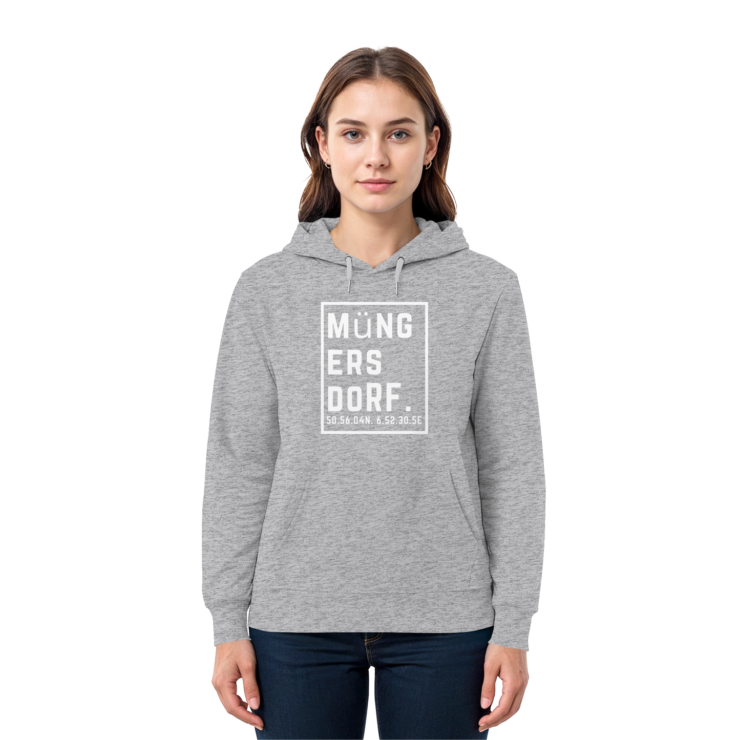 Müngersdorf Koordinaten (großer Druck auf der Brust) - Premium Unisex Hoodie