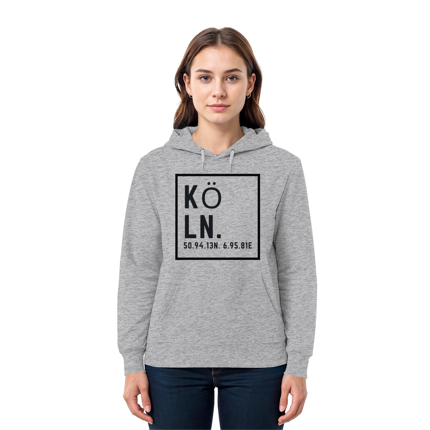 Köln Koordinaten (großer Druck auf der Brust) - Premium Unisex Hoodie