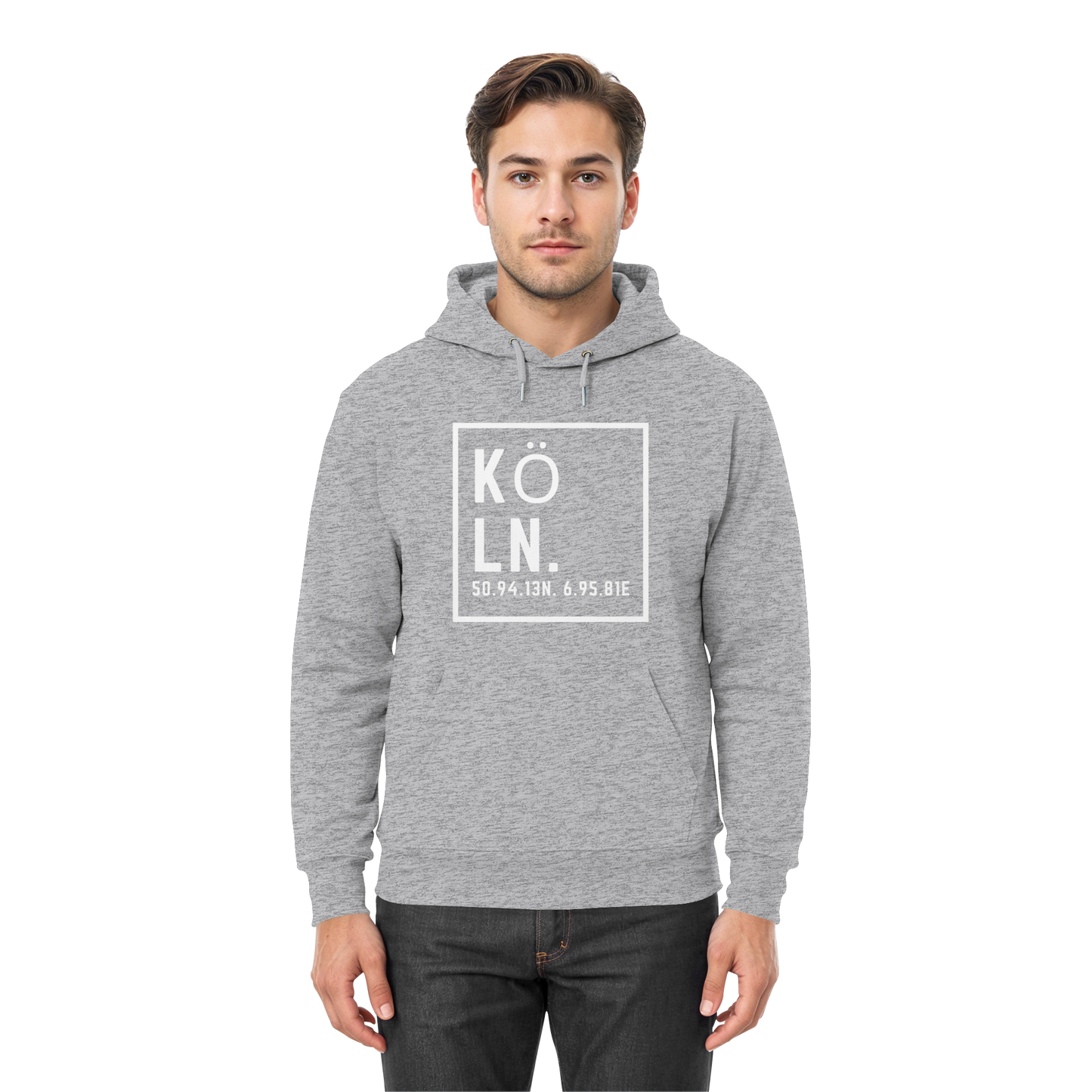 Köln Koordinaten (großer Druck auf der Brust) - Premium Unisex Hoodie
