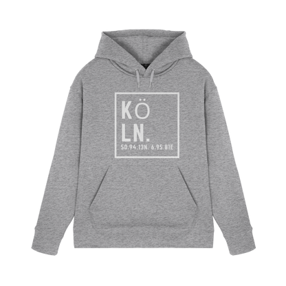 Köln Koordinaten (großer Druck auf der Brust) - Premium Unisex Hoodie
