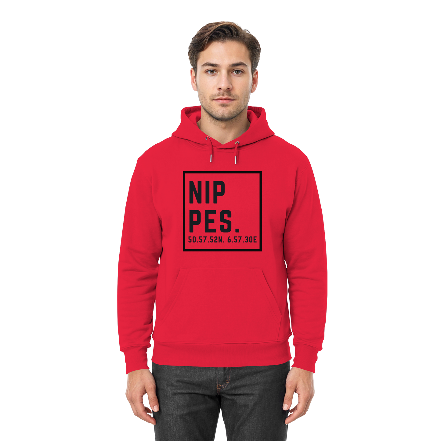 Nippes Koordinaten (großer Druck auf der Brust) - Premium Unisex Hoodie