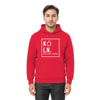 Köln Koordinaten (großer Druck auf der Brust) - Premium Unisex Hoodie