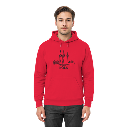 Köln Skyline (großer Druck auf der Brust) - Premium Unisex Hoodie