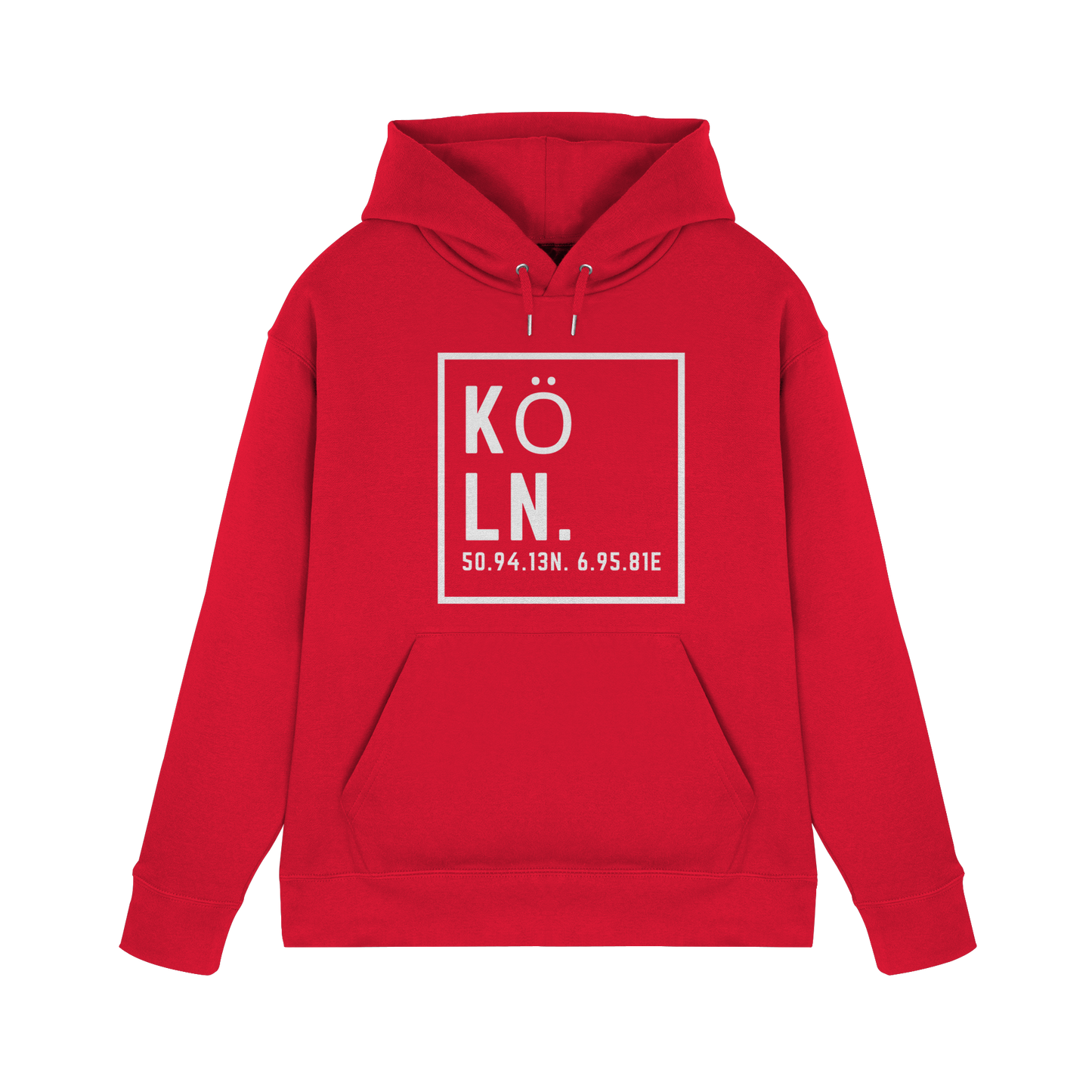 Köln Koordinaten (großer Druck auf der Brust) - Premium Unisex Hoodie