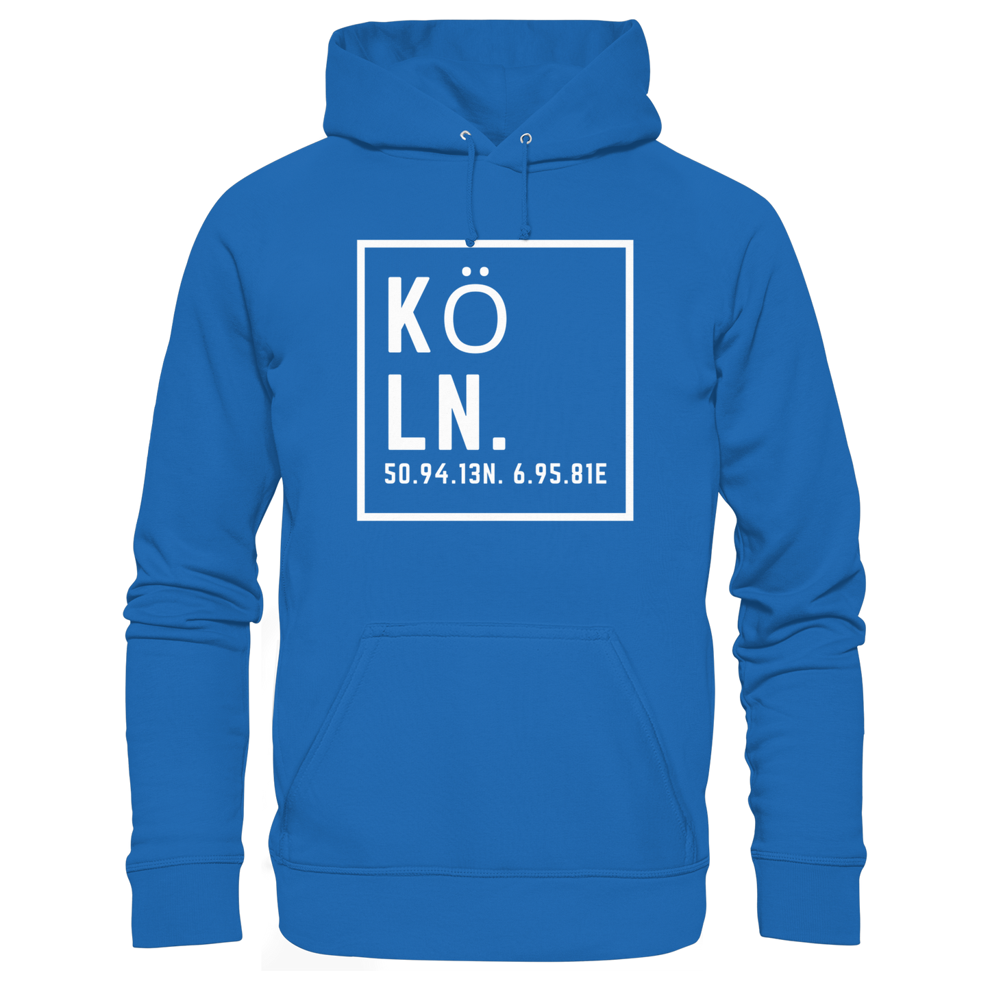 Köln Koordinaten (großer Druck auf der Brust) - Premium Unisex Hoodie
