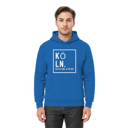 Köln Koordinaten (großer Druck auf der Brust) - Premium Unisex Hoodie