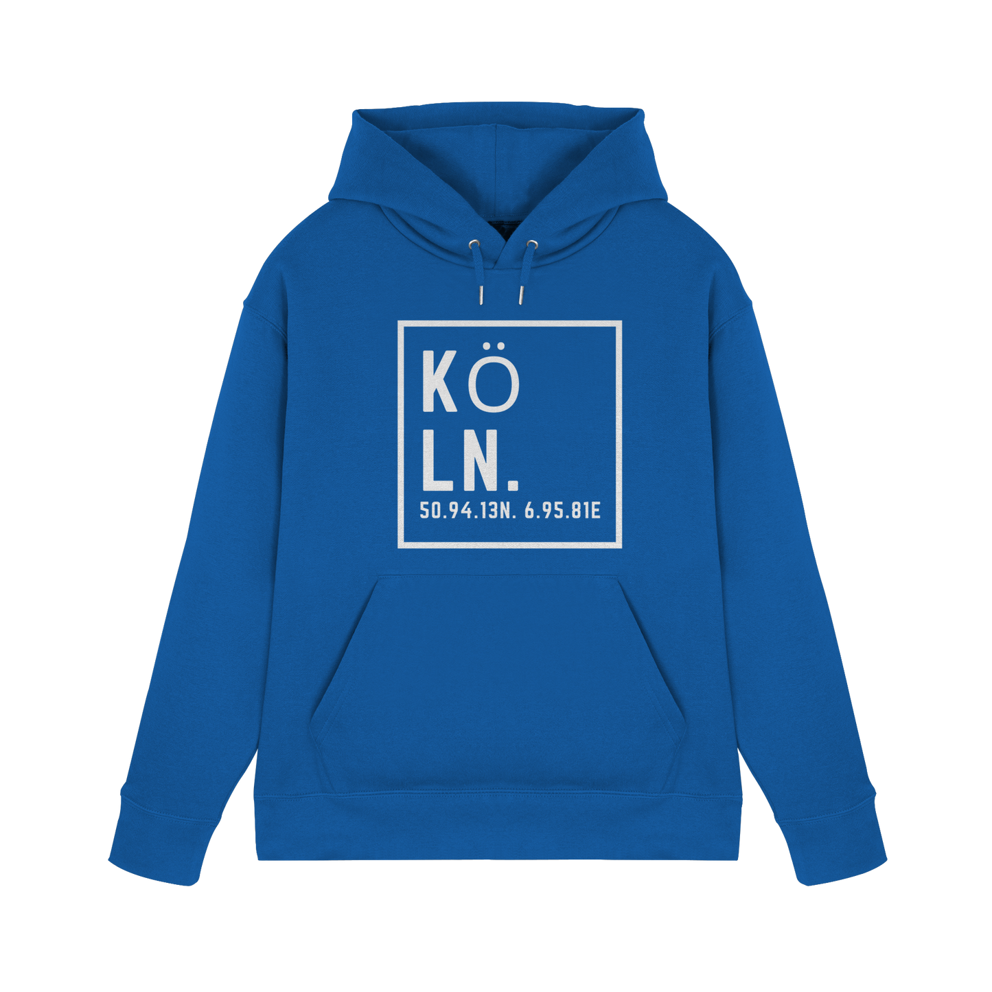 Köln Koordinaten (großer Druck auf der Brust) - Premium Unisex Hoodie