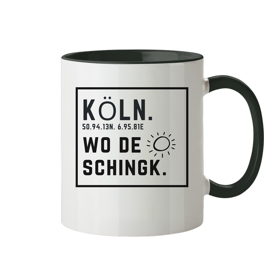 Wo de Sonn schingk - Köln Druck - Accessoires - Tasse zweifarbig