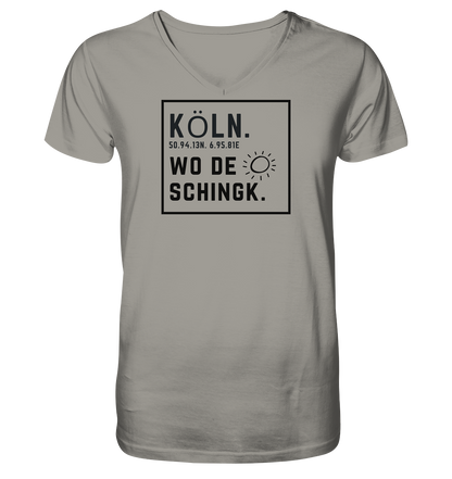 Wo de Sonn schingk - Köln Druck   - V-Neck Shirt