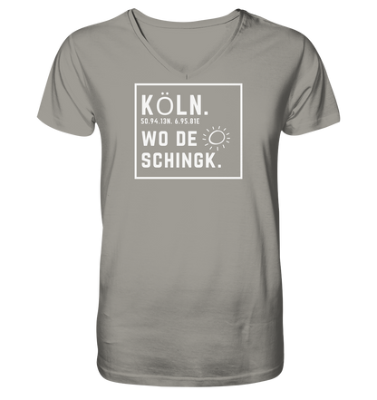 Wo de Sonn schingk - Köln Druck - V-Neck Shirt