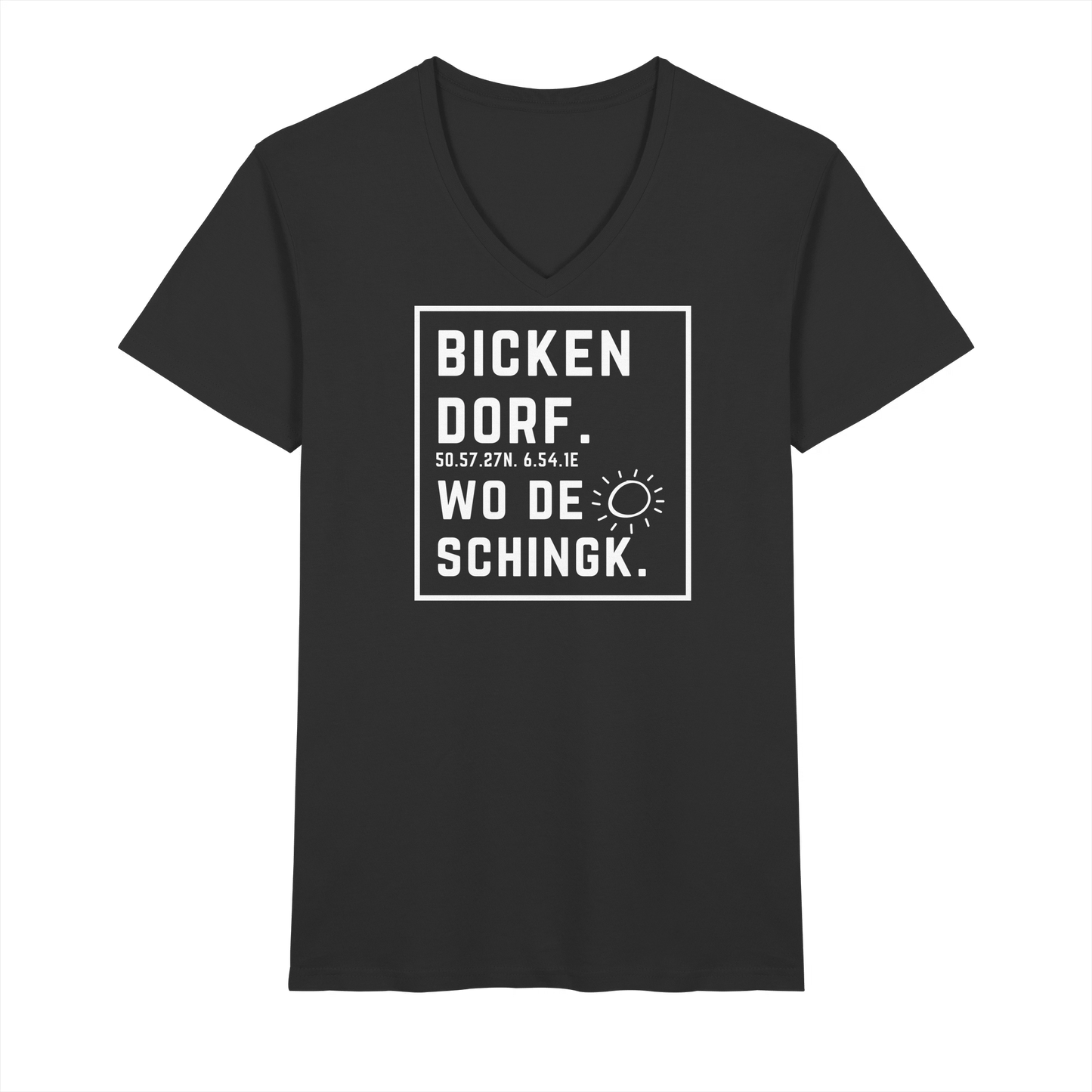 Wo de Sonn schingk - Bickendorf Druck - V-Neck Shirt