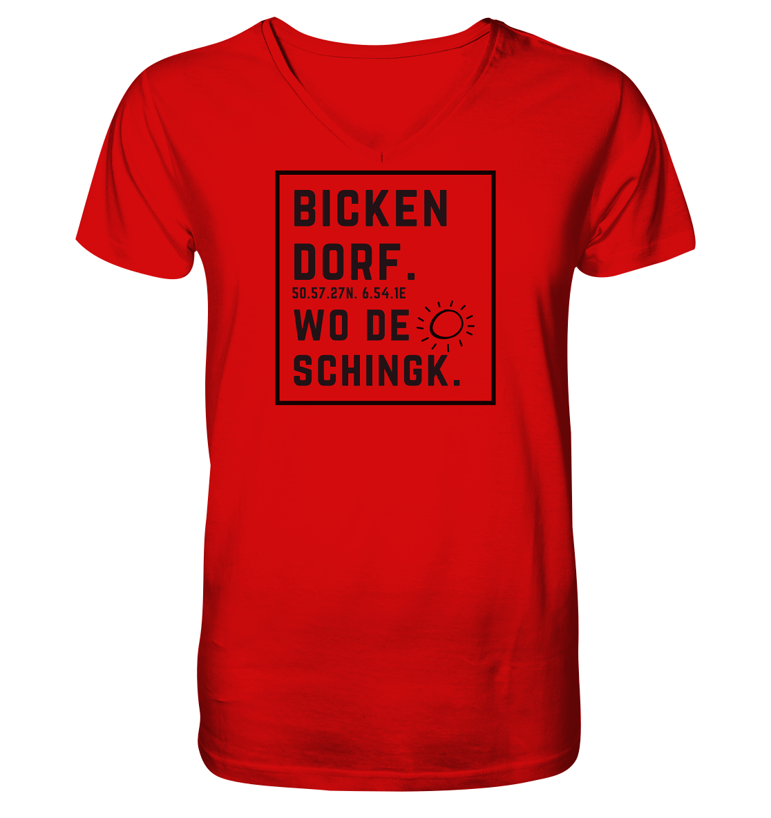Wo de Sonn schingk - Bickendorf Druck  - V-Neck Shirt
