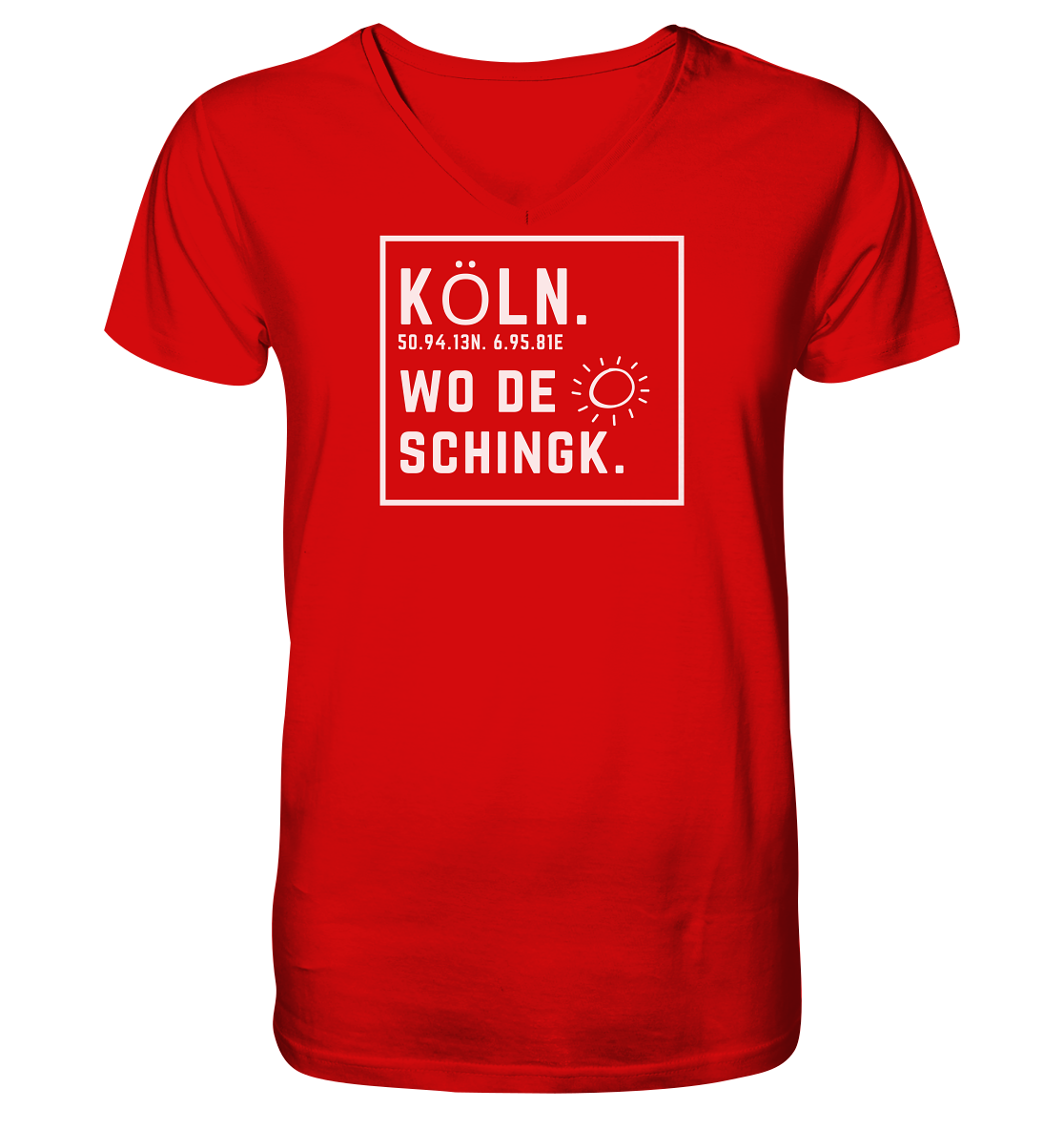 Wo de Sonn schingk - Köln Druck - V-Neck Shirt