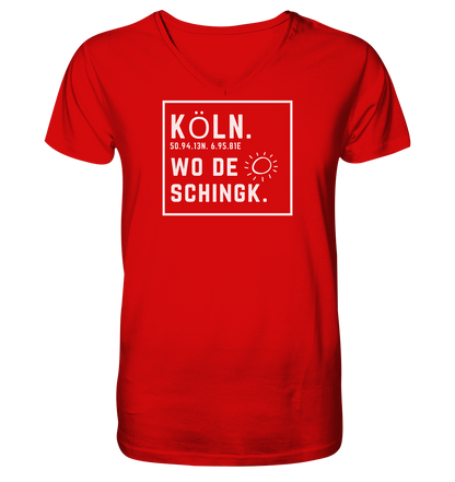Wo de Sonn schingk - Köln Druck - V-Neck Shirt