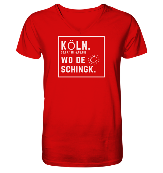 Wo de Sonn schingk - Köln Druck - V-Neck Shirt