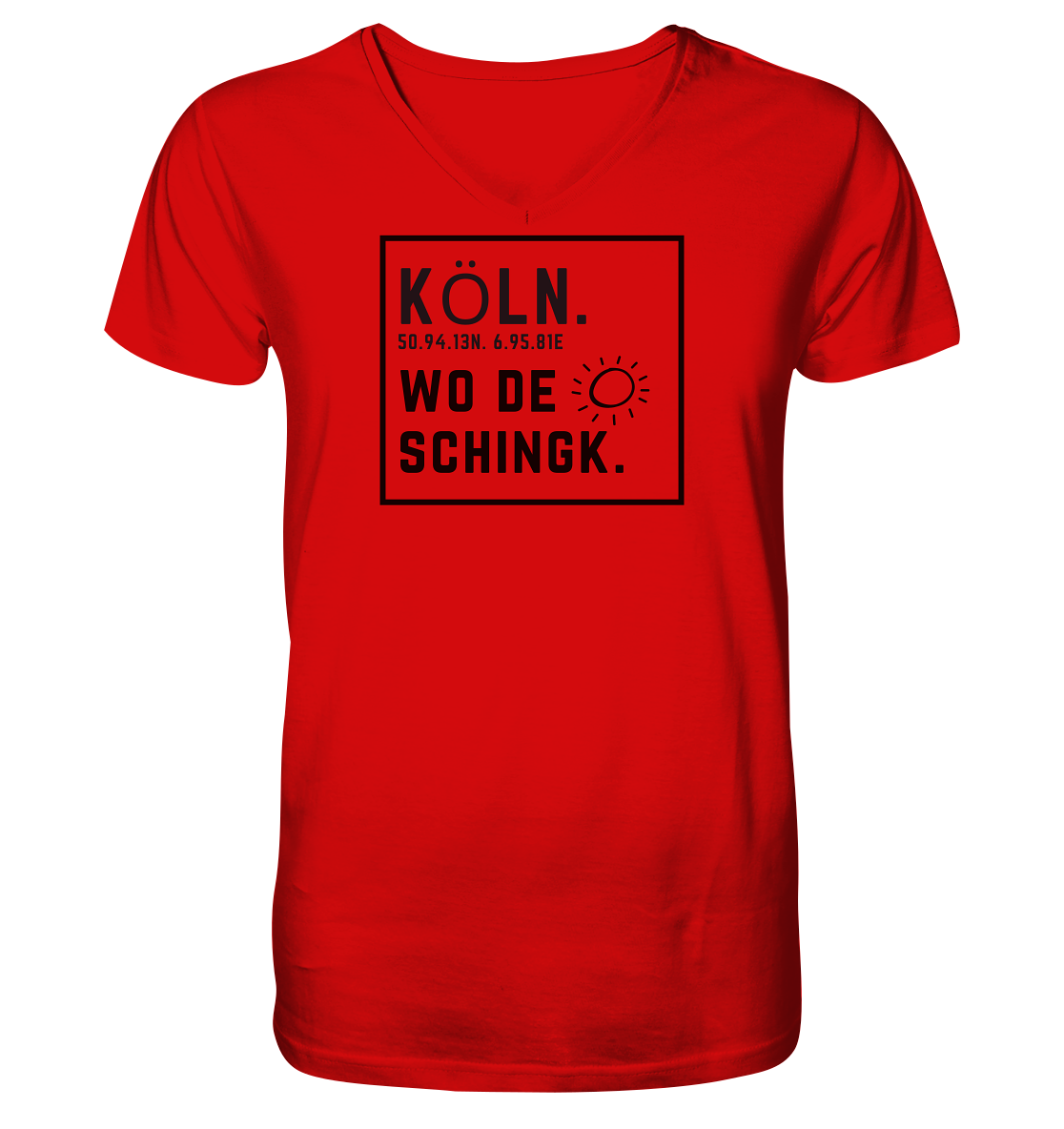 Wo de Sonn schingk - Köln Druck   - V-Neck Shirt