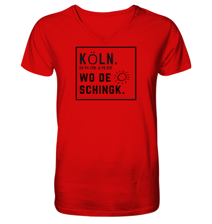 Wo de Sonn schingk - Köln Druck   - V-Neck Shirt