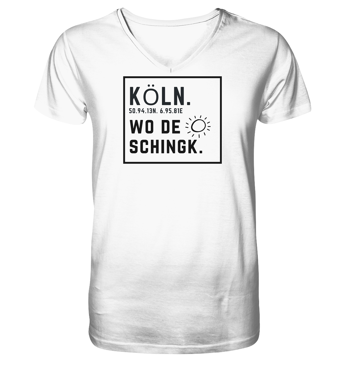 Wo de Sonn schingk - Köln Druck   - V-Neck Shirt