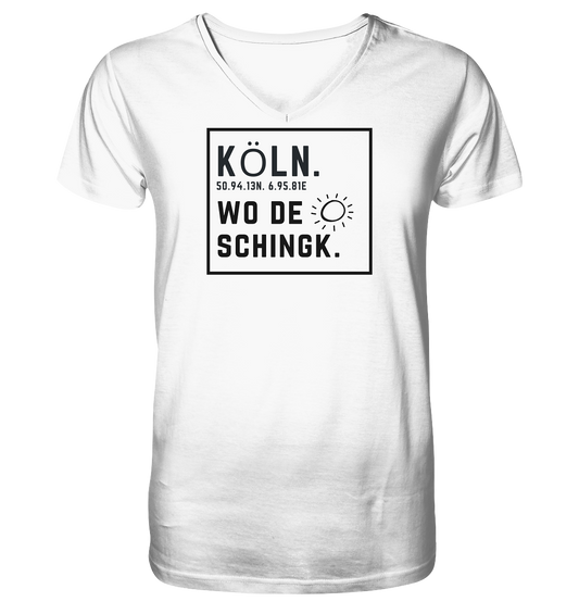 Wo de Sonn schingk - Köln Druck   - V-Neck Shirt
