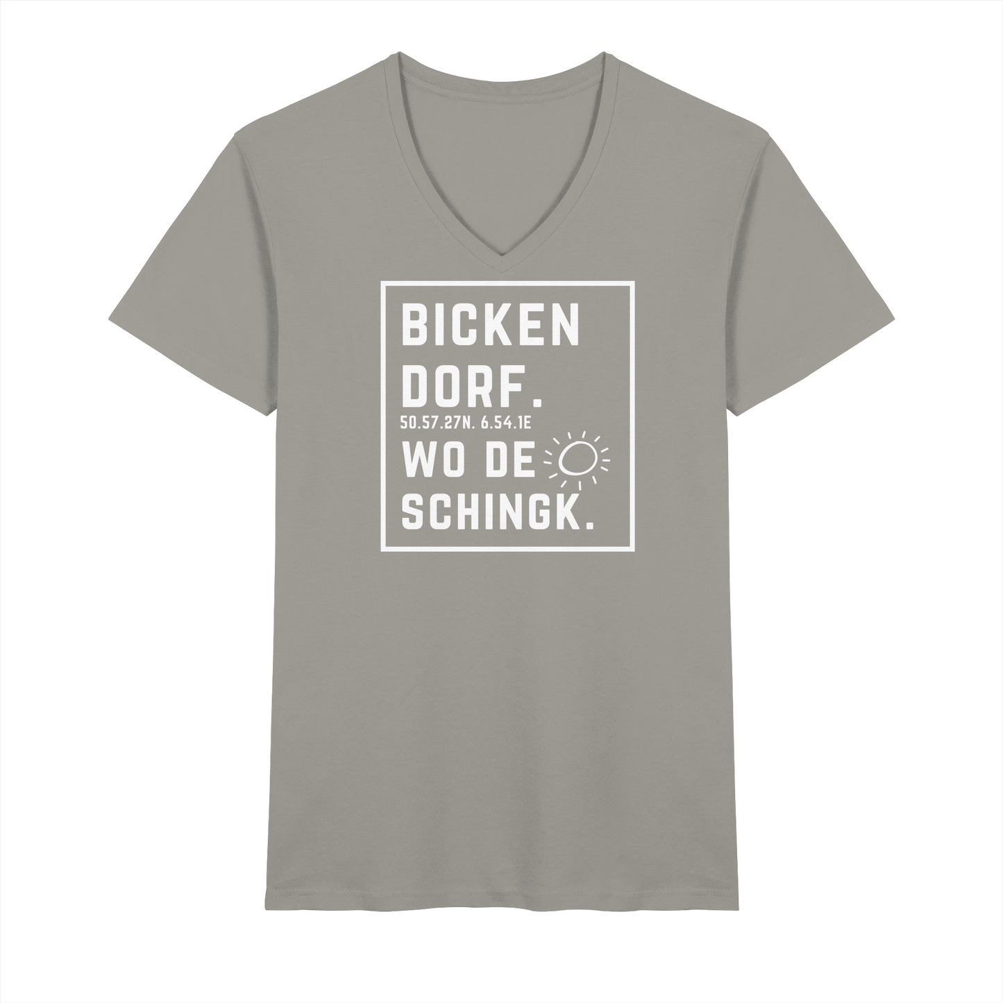Wo de Sonn schingk - Bickendorf Druck - V-Neck Shirt