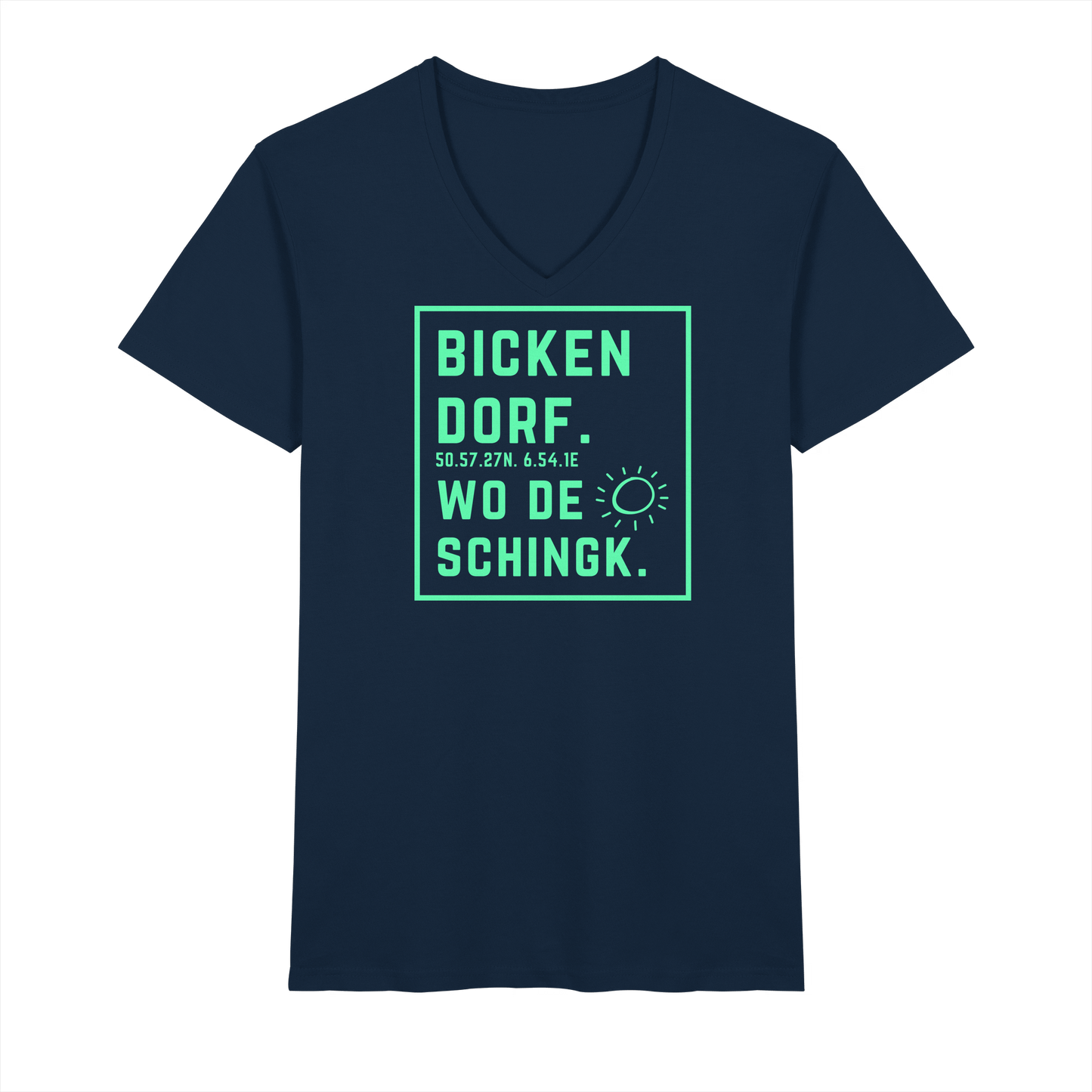 Wo de Sonn schingk - Bickendorf Druck - V-Neck Shirt