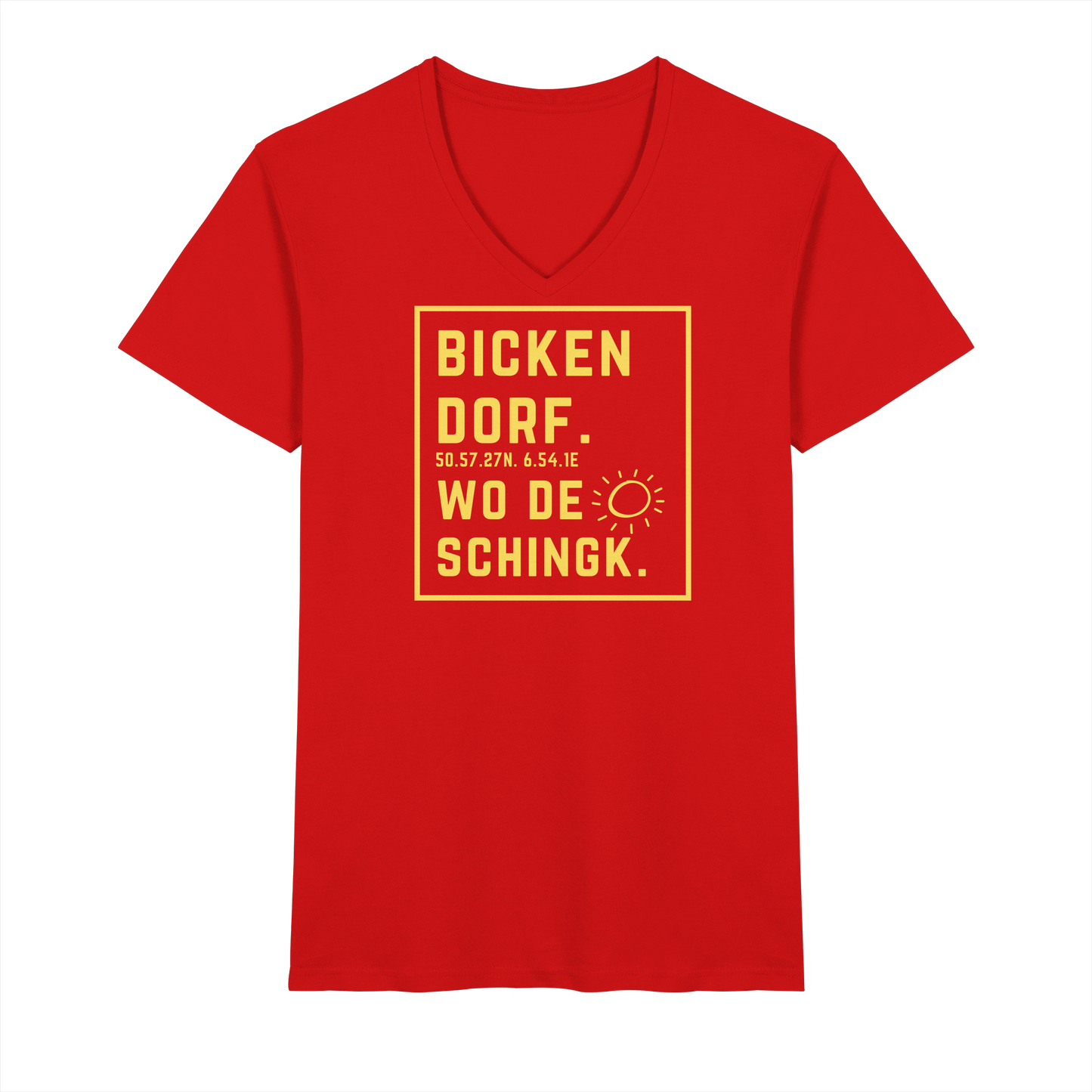 Wo de Sonn schingk - Bickendorf Druck - V-Neck Shirt