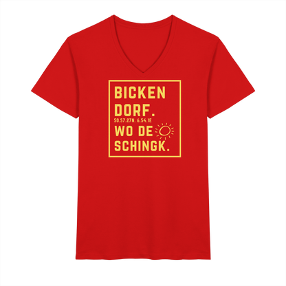 Wo de Sonn schingk - Bickendorf Druck - V-Neck Shirt