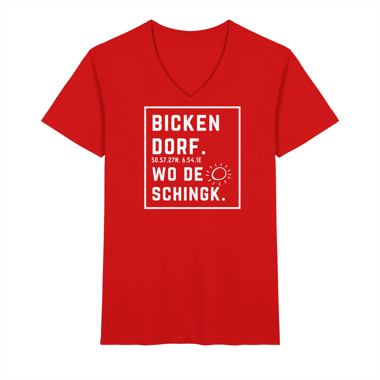 Wo de Sonn schingk - Bickendorf Druck - V-Neck Shirt