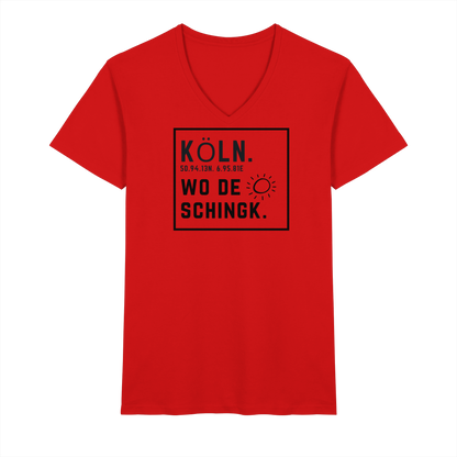Wo de Sonn schingk - Köln Druck   - V-Neck Shirt