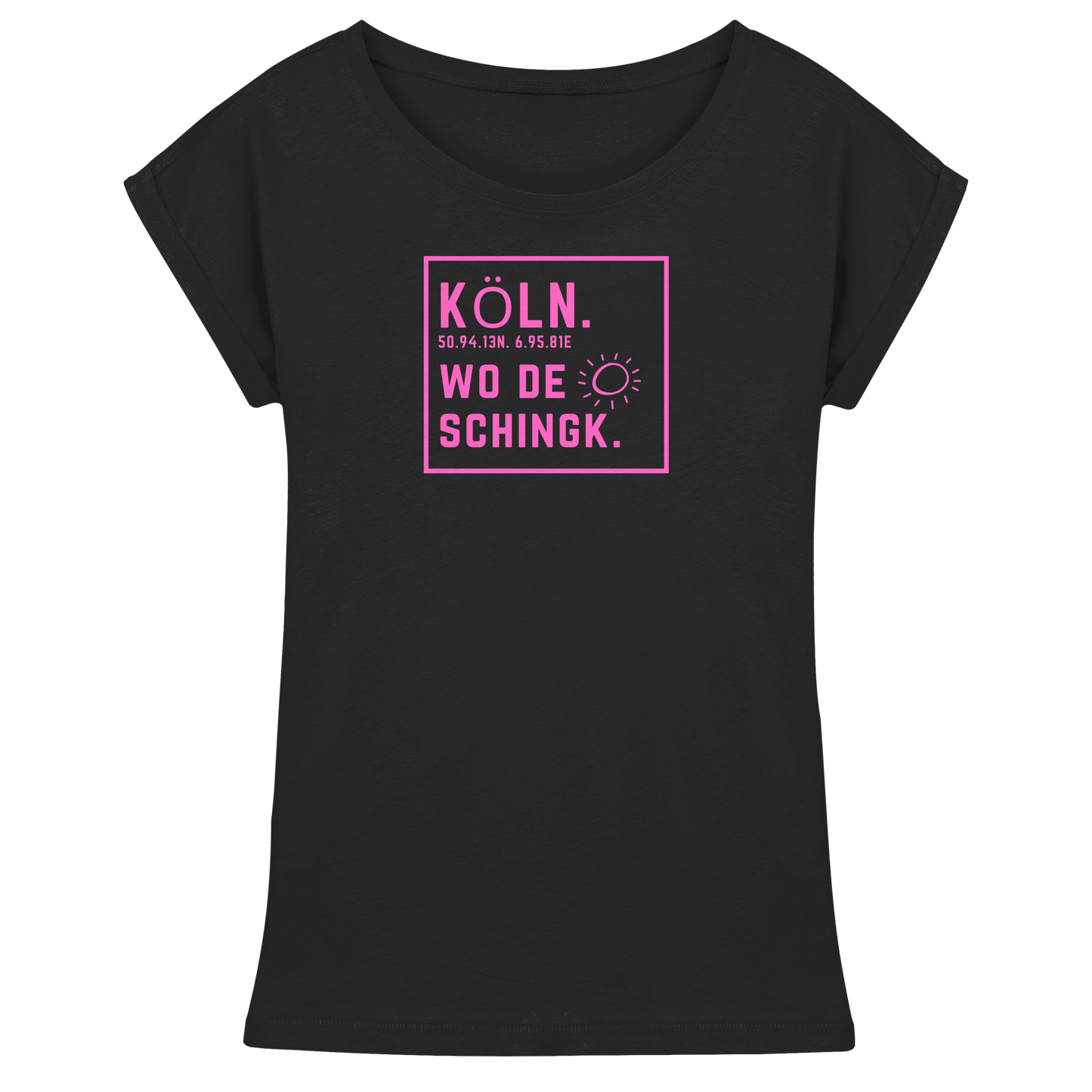 Wo de Sonn schingk - Köln Druck  - Womens Extended Shoulder T-Shirt