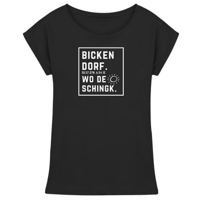 Wo de Sonn schingk - Bickendorf Druck - Womens Extended Shoulder T-Shirt