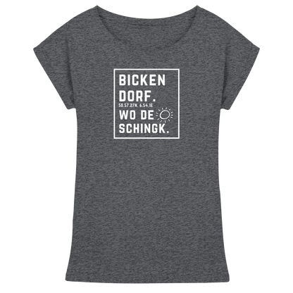 Wo de Sonn schingk - Bickendorf Druck - Womens Extended Shoulder T-Shirt