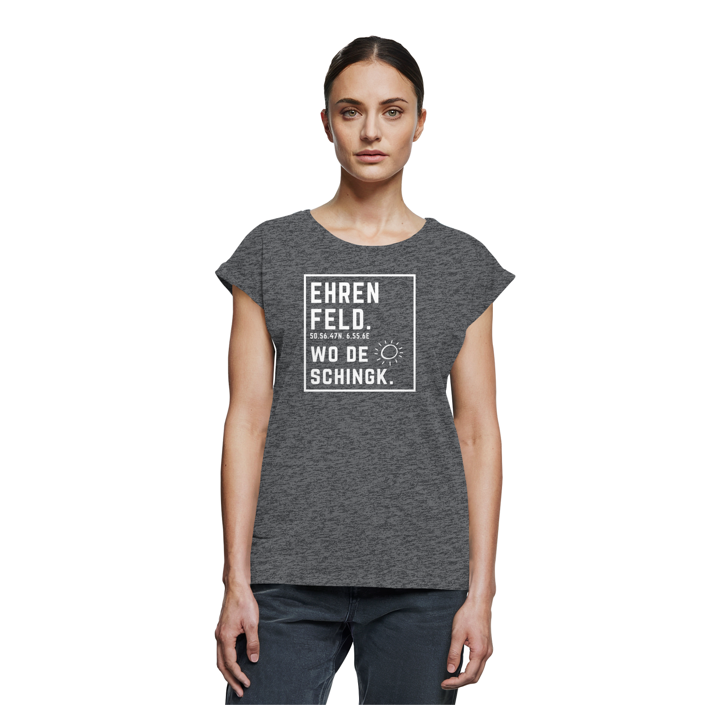 Wo de Sonn schingk - Ehrenfeld Druck - Womens Extended Shoulder T-Shirt