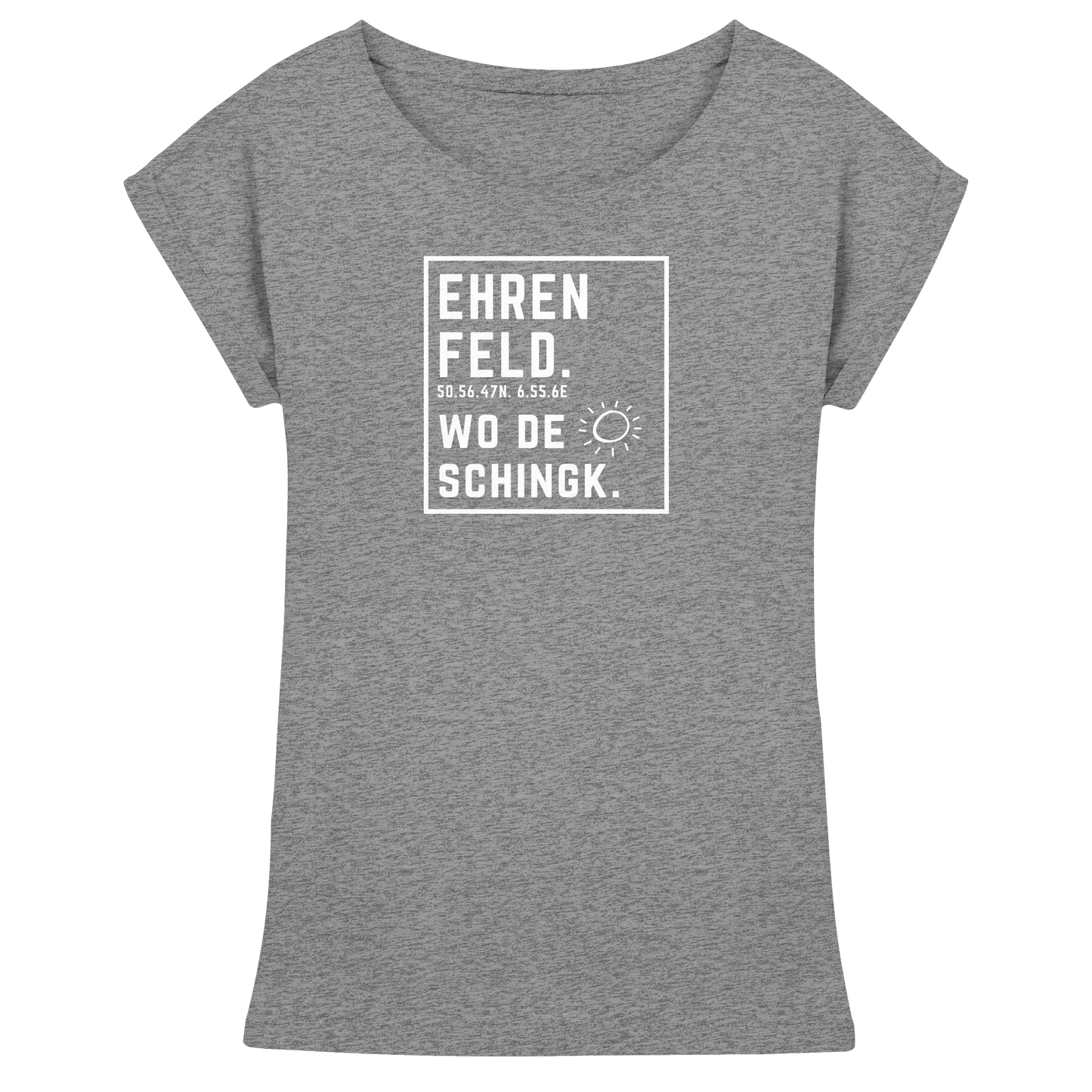 Wo de Sonn schingk - Ehrenfeld Druck - Womens Extended Shoulder T-Shirt
