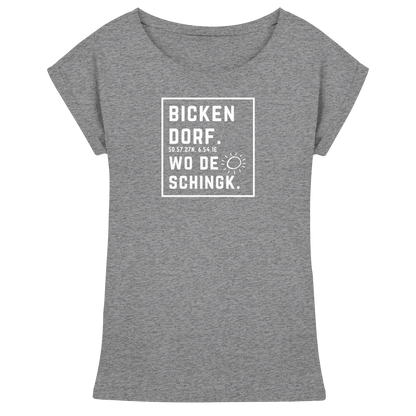 Wo de Sonn schingk - Bickendorf Druck - Womens Extended Shoulder T-Shirt