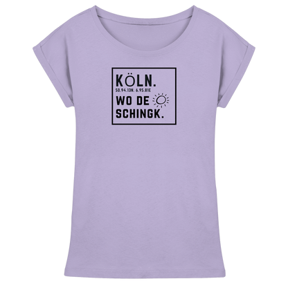 Wo de Sonn schingk - Köln Druck   - Womens Extended Shoulder T-Shirt