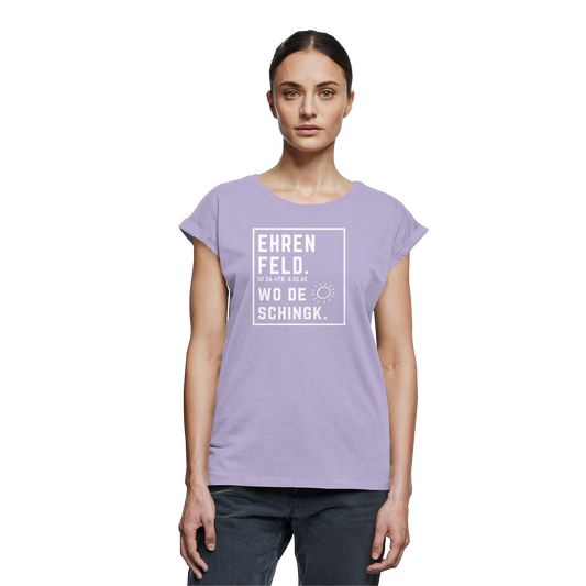 Wo de Sonn schingk - Ehrenfeld Druck - Womens Extended Shoulder T-Shirt
