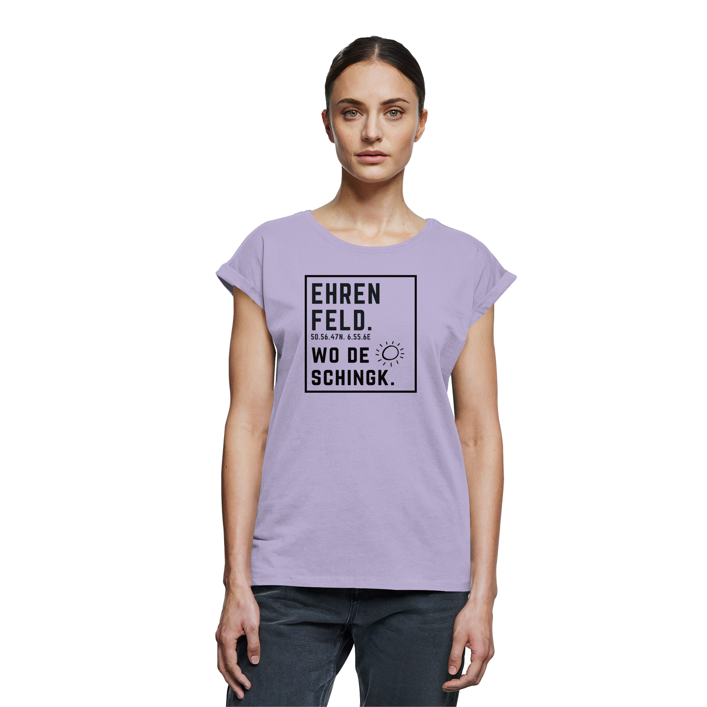 Wo de Sonn schingk - Ehrenfeld Druck  - Womens Extended Shoulder T-Shirt