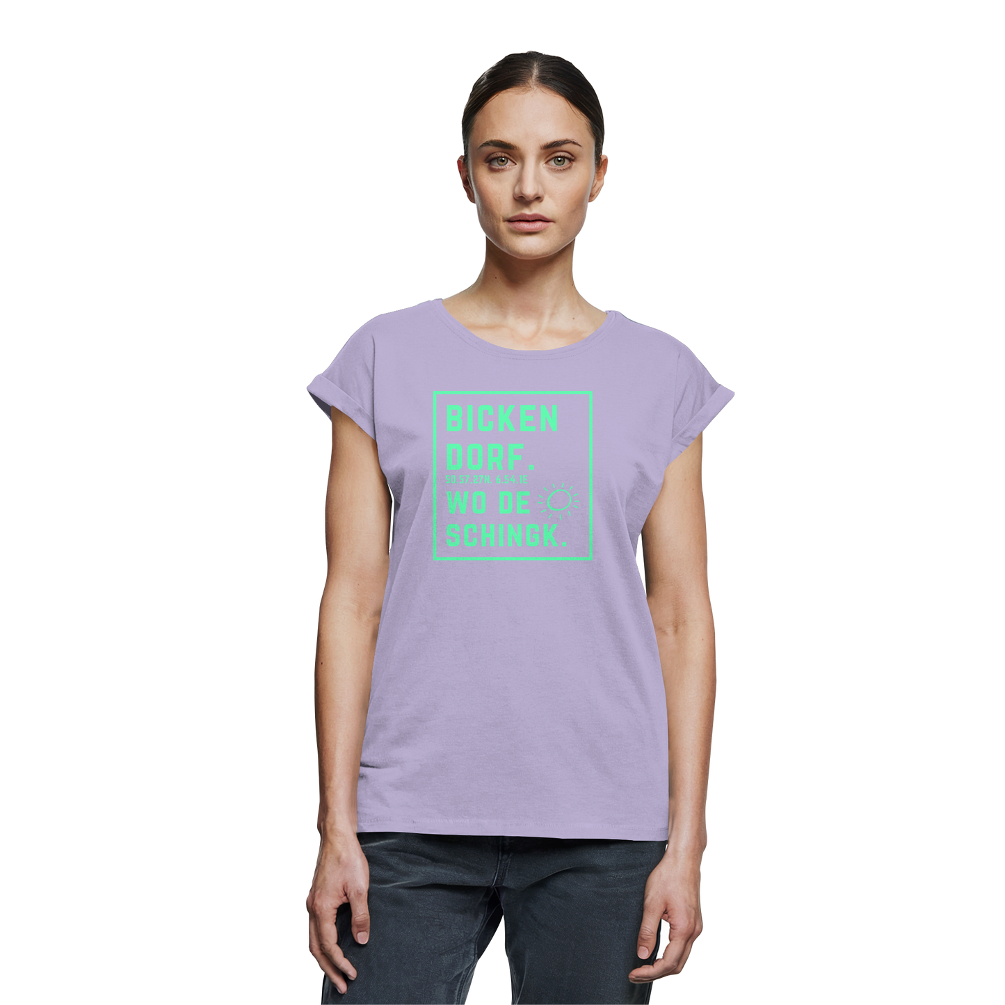 Wo de Sonn schingk - Bickendorf Druck - Womens Extended Shoulder T-Shirt